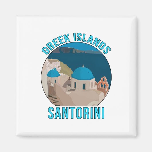 Griechische Inseln Santorini Magnet (Vorne)