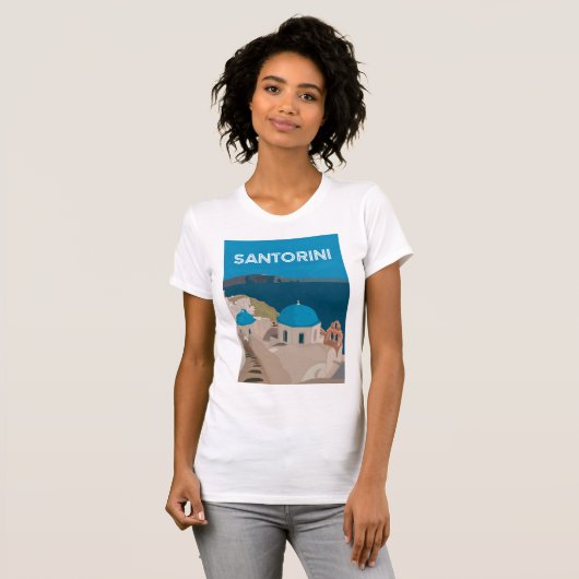 Griechische Inseln Santorini T-Shirt (Vorne ganz)