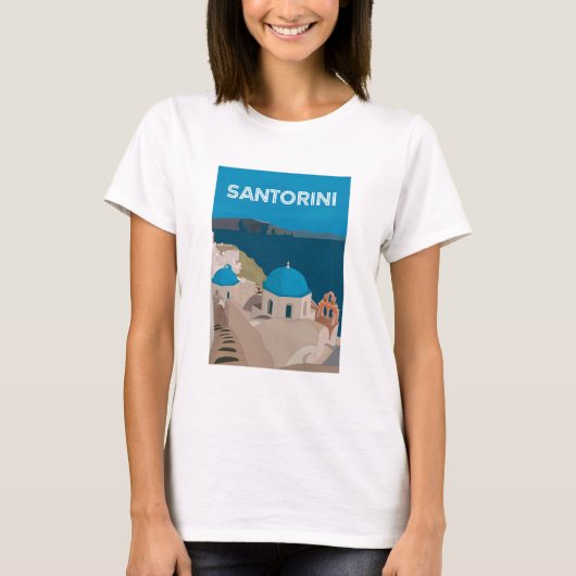 Griechische Inseln Santorini T-Shirt (Vorderseite)