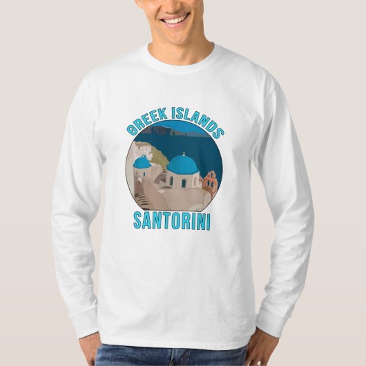 Griechische Inseln Santorini T-Shirt (Vorderseite)