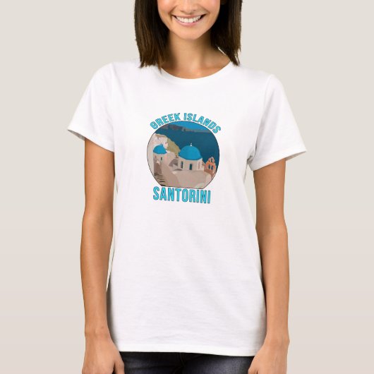 Griechische Inseln Santorini T-Shirt (Vorderseite)