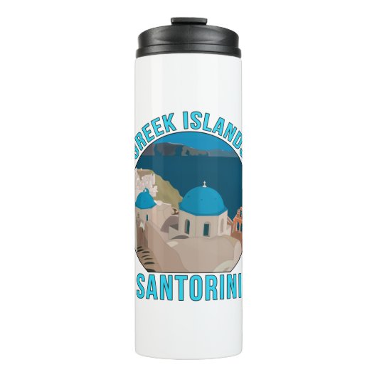 Griechische Inseln Santorini Thermosbecher (Vorderseite)