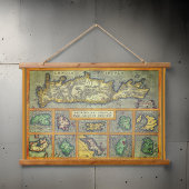 Griechische Inseln Seltene Karten | Wandteppich Mit Holzrahmen