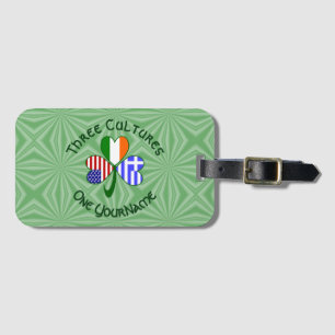 Griechische Irische Amerikanische Shamrock-Flagge  Gepäckanhänger