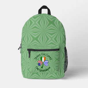 Griechische Irische USA Shamrock Flaggen Personali Bedruckter Rucksack