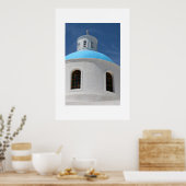 Griechische Kirche in Santorini Poster (Küche)