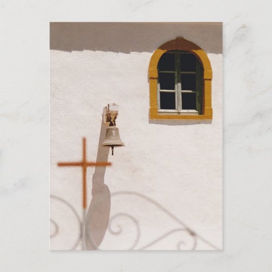 Griechische Kirche mit Kreuz Save the Date Ankündigungspostkarte (Vorderseite)