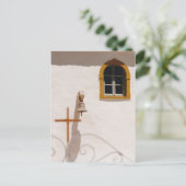 Griechische Kirche mit Kreuz Save the Date Ankündigungspostkarte (Stehend Vorderseite)