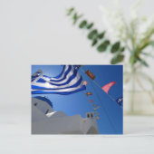 Griechische Kirche Postkarte (Stehend Vorderseite)