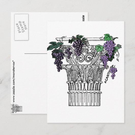 Griechische Kolonne Postkarte (Vorne/Hinten)