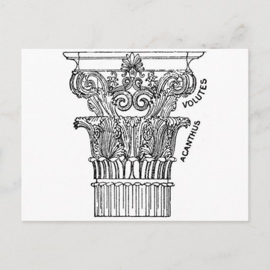 Griechische Kolonne Postkarte (Vorderseite)