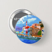 Griechische Küste Button (Vorne & Hinten)
