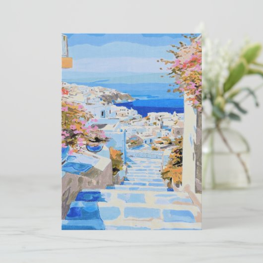 griechische Küste Einladung (Stehend Vorderseite)