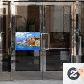 griechische Küste Fensteraufkleber (Büro Tür)