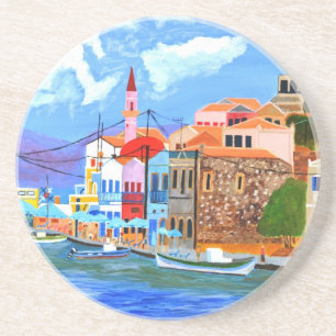 griechische Küste Sandstein Untersetzer