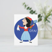 Griechische Lady Dancing Postkarte (Stehend Vorderseite)