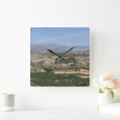 Griechische Landschaftsuhr Quadratische Wanduhr (Zuhause)