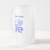 Griechische LIEBE Blau Personalisiert Mattglas Bierglas (Vorderseite Links)