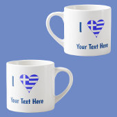 Griechische Liebe Herzenflagge Blaue Personalisier Espressotasse
