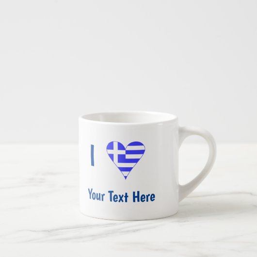 Griechische Liebe Herzenflagge Blaue Personalisier Espressotasse (Rechts)
