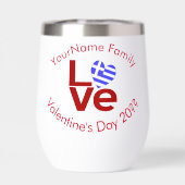 Griechische LIEBE Herzenflagge Rot Personalisiert (Rückseite)