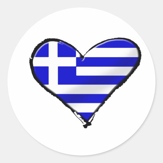 Griechische Liebe - I Liebe Griechenland Flagge Li Runder Aufkleber (Vorderseite)