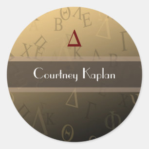 Griechische Life-Sticker, Monogramm Runder Aufkleber