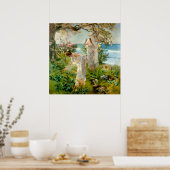 Griechische Mädchen am Ufer von Joaquín Sorolla Poster (Küche)