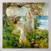 Griechische Mädchen am Ufer von Joaquín Sorolla Poster (Vorne)