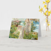 Griechische Mädchen an der Küste Joaquin Sorolla Y Karte (Gelbe Blume)