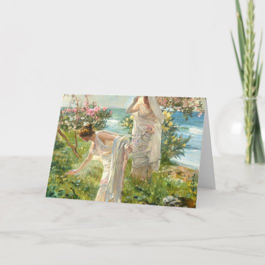 Griechische Mädchen an der Küste Joaquin Sorolla Y Karte (Vorderseite)