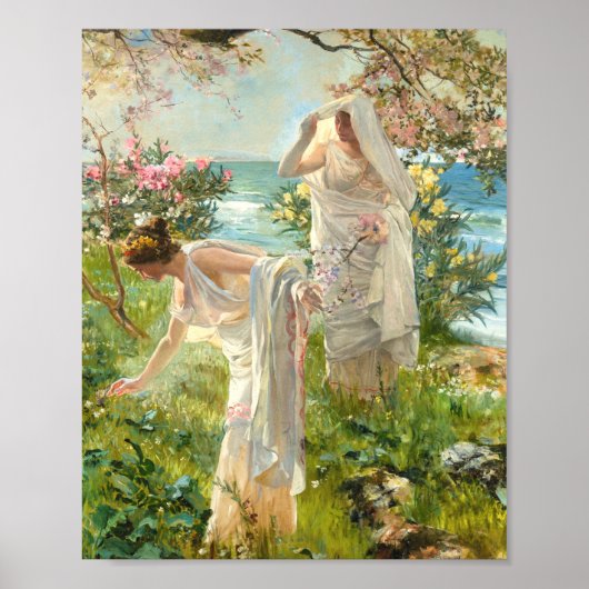 Griechische Mädchen an der Küste Joaquin Sorolla Y Poster (Vorne)