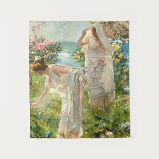 Griechische Mädchen an der Küste Joaquin Sorolla Y Wandteppich (Vorderseite)