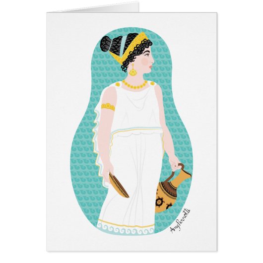 Griechische Matryoshka-Karte (Vorne)