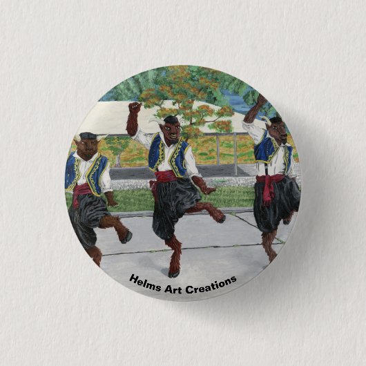 Griechische Minotaurs Dance Fantasy Art Button (Vorderseite)