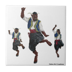 Griechische Minotaurs tanzen dekorative Tile Fliese