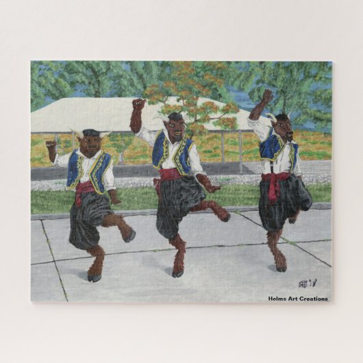 Griechische Minotaurs tanzen großes Fantasy Art Pu Puzzle (Horizontal)