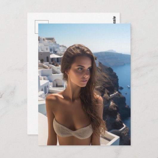 Griechische Modefotografie Postkarte (Vorne/Hinten)