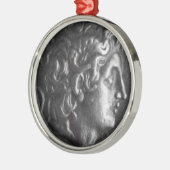 Griechische Münze Silbernes Ornament (Links)