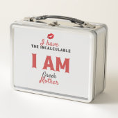 Griechische Mutter Witziges Design Zwischenablage Metall Brotdose (Vorderseite)