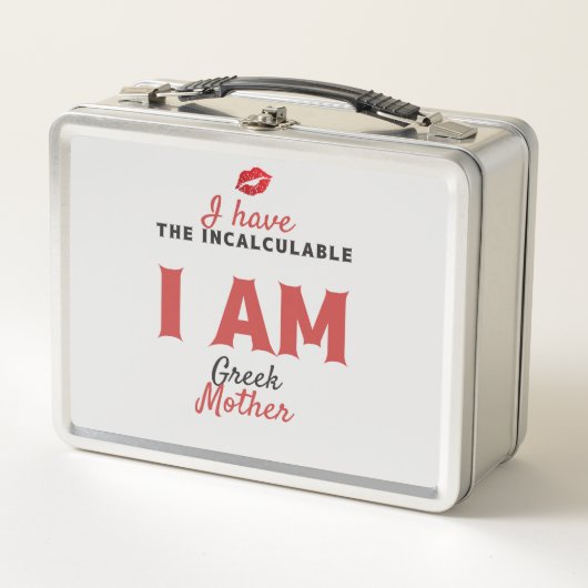 Griechische Mutter Witziges Design Zwischenablage Metall Brotdose (Vorderseite)