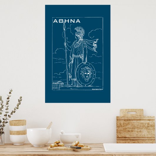 Griechische Mythologie Athena Goddess Ancient Grie Poster (Küche)
