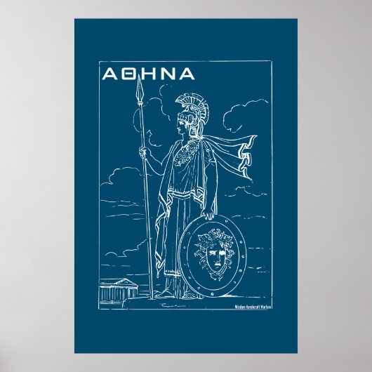 Griechische Mythologie Athena Goddess Ancient Grie Poster (Vorne)
