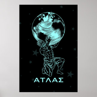 Griechische Mythologie Atlas Antikes Griechenland Poster