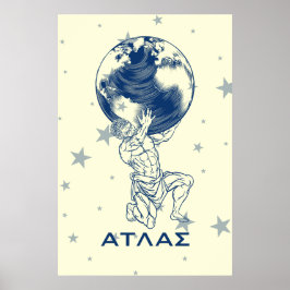 Griechische Mythologie Atlas Antikes Griechenland Poster