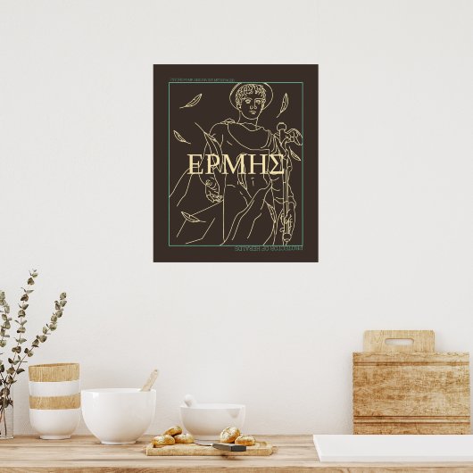 Griechische Mythologie Hermes God Ancient Griechen Poster (Küche)