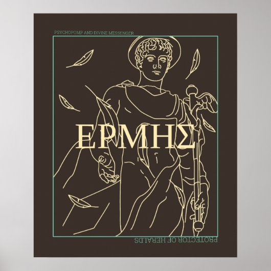 Griechische Mythologie Hermes God Ancient Griechen Poster (Vorne)