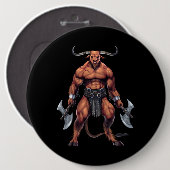 Griechische Mythologie Minotaur Button (Vorne & Hinten)