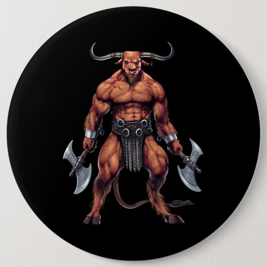 Griechische Mythologie Minotaur Button (Vorderseite)