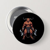 Griechische Mythologie Minotaur Button (Vorne & Hinten)